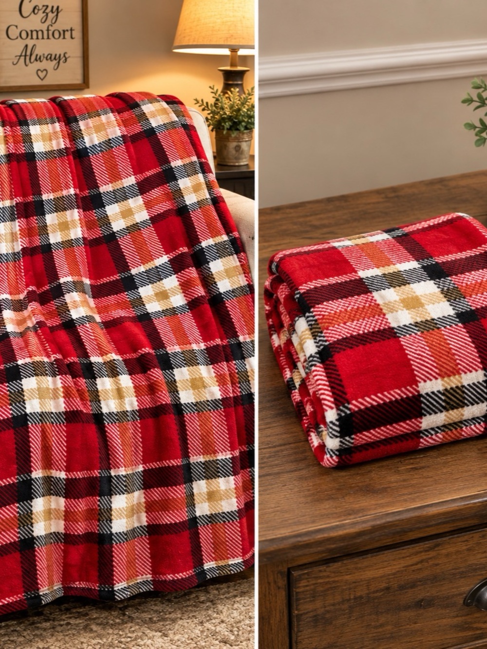 Plaid Blanket 70x52